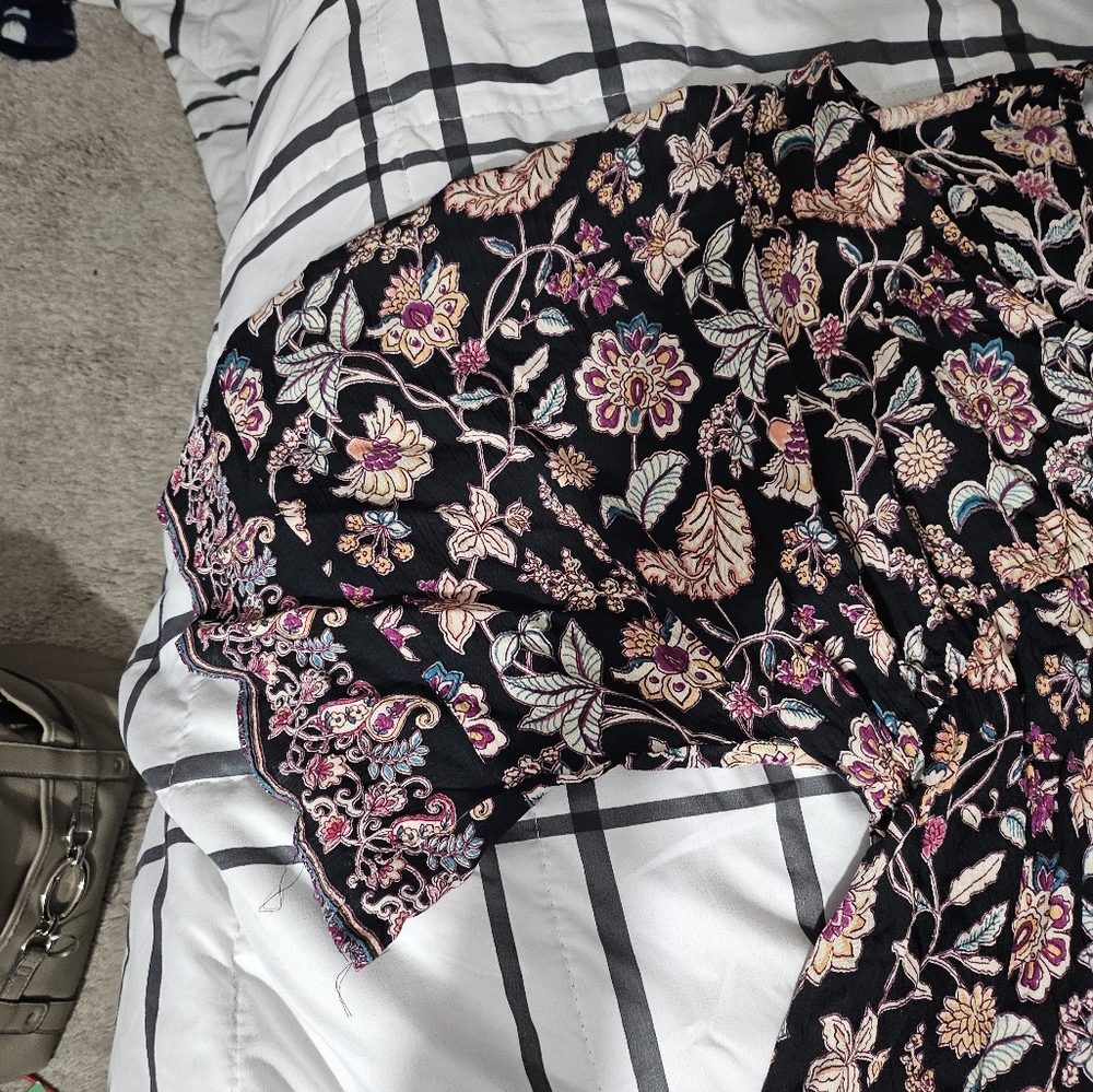 New, black, floral, maternity, kimono dress - Picture 8 of 15